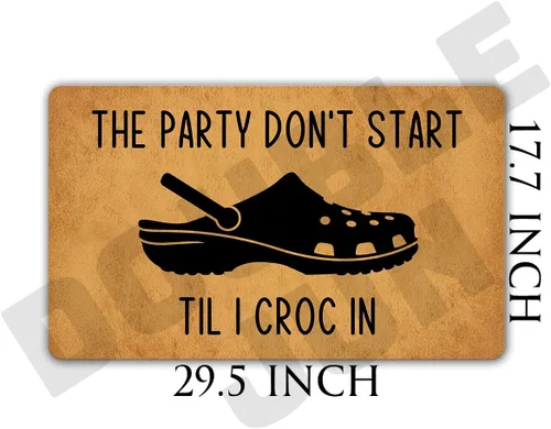 Vista 5 de The Party Don't Start Till I - Tapete para interiores y puertas delanteras, decoración del hogar, lavable a máquina, de goma antideslizante, 29.5