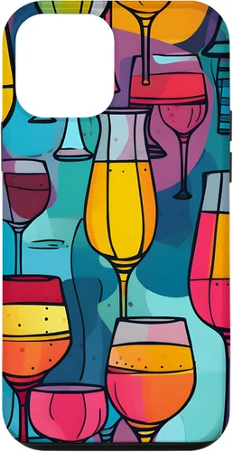 Vista 16 de Estuche de arte abstracto vibrante para copas de vino para iPhone 16