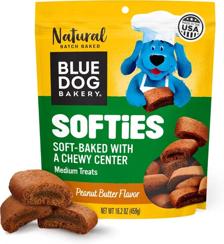 Vista 12 de Blue Dog Bakery Golosinas naturales para perros, Softies, sabor a mantequilla de maní, bolsa de 16.2 onzas, 6 bolsas
