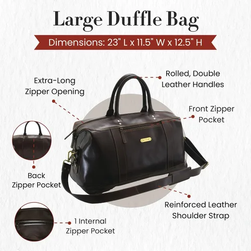 Vista 6 de Style N Craft Overnight, Contemporary Weekend Travel Leather Duffle Bag