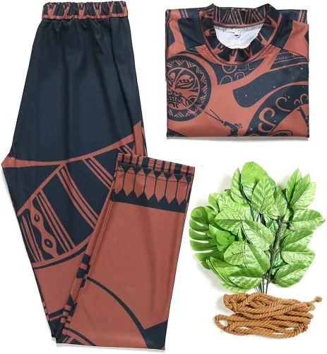 Vista 5 de Maui Tattoo Cosplay CostumePants Halloween Cosplay Costume Maui Costume Adult Men
