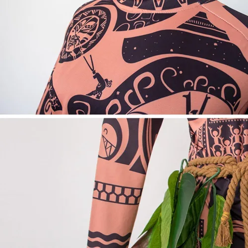 Vista 6 de Camisetas de tatuaje Pantalones Adultos Hombres y Mujeres Cosplay Trajes Ropa con Faldas de Hoja