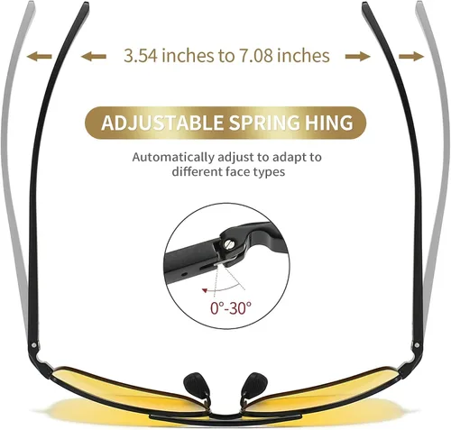 Vista 5 de SUNGAIT Night Driving Glasses for Men Glare Reducing HD Night Vision Glasses Polarized Trendy Designer