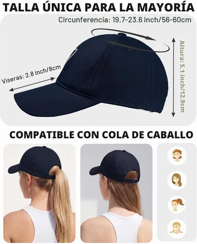 Vista 5 de American Trends Gorras de béisbol para mujer, lindo corazón bordado para Armada con corazón blanco