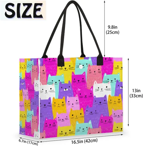 Vista 2 de Pardick Bolsa de mano reutilizable para mujer, bolsa de viaje, trabajo, compras, piscina y playa, A-04, Mediana