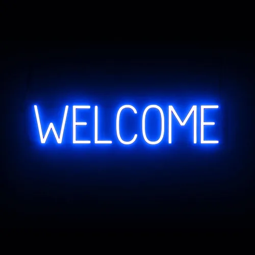 Vista 27 de SpellBrite Letrero LED Neon OPEN para negocios - Azul, 17" x 6