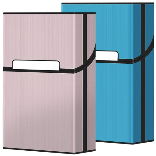 Vista 8 de Paquete de 2 fundas de soporte de cono preenrollado de tamaño 1-1/4 o King, estuche para cigarrillos diarios Gris + Plata