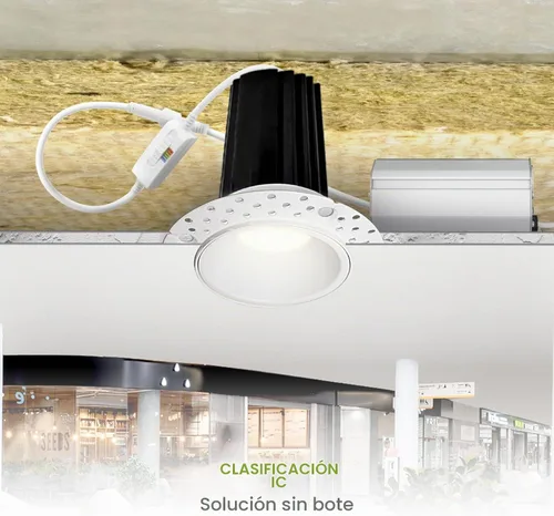 Vista 7 de ASD Iluminación empotrable LED de 2" sin moldura, 15 W 120 V, luz de techo redonda comercial regulable, sin lata, con caja de conexiones, 5 CCT