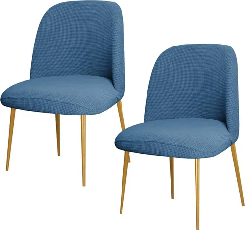 Vista 21 de SZJIAHTM 2 Fundas para Sillas de Comedor Suaves Elásticas Funda Deslizable de Poliéster sin Brazos con Respaldo Curvado Fundas Deslizables