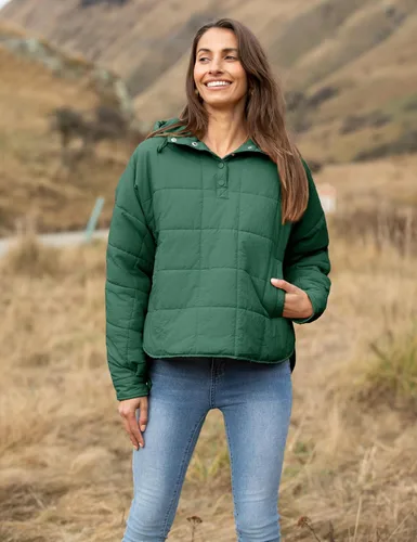 Vista 49 de QIBABU Chaqueta acolchada con capucha de gran tamaño para mujer, ligera, acolchada, manga larga, abrigo de invierno cálido