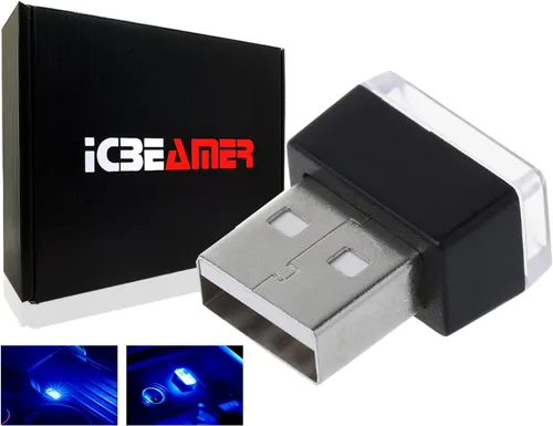 Vista 56 de ICBEAMER Smart USB 1-Paquete (Azul) Luz de Noche LED Automática Plug-in Miniatura para Coche, Van, Pickup, Camión, Interior, Maletero, Iluminación