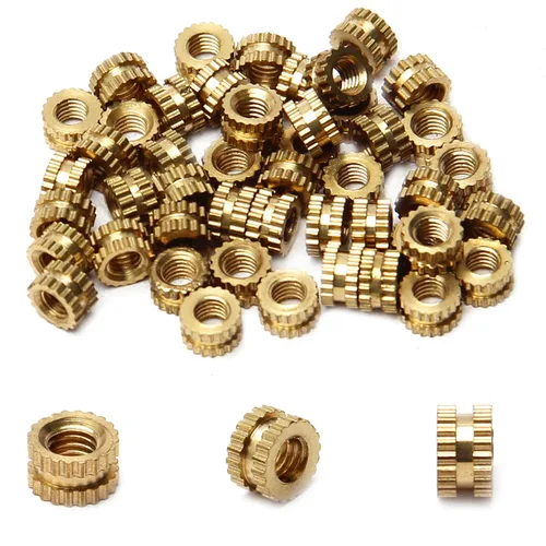 Vista 88 de Tuercas moleteadas de rosca hembra M2x3mm OD Tuercas de inserción roscadas de latón Tuercas de incrustación hidráulicas soldadas juntas Kit surtido