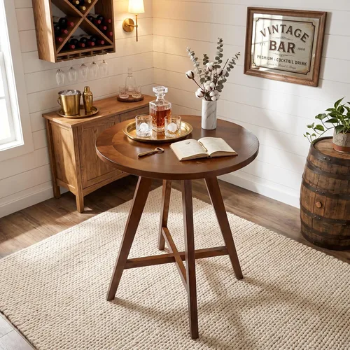 Vista 9 de PADMA HOUSE Mesa de comedor tradicional de madera maciza para 6, 59 pulgadas de largo, mesa rectangular de madera con patas curvas, escritorio