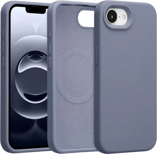 Vista 570 de Funda magnética de silicona para iPhone 13 Pro, color blanco antiguo [Compatible con Magsafe] [Forro de microfibra suave antiarañazos], funda