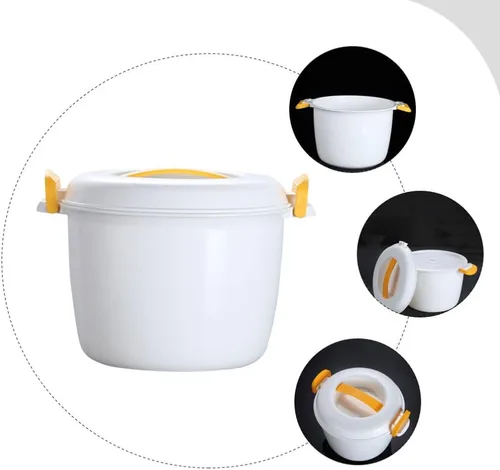 Vista 5 de UPKOCH Ollas de arroz para microondas, olla de vapor de arroz para microondas, recipiente para alimentos para microondas, recipiente para verduras