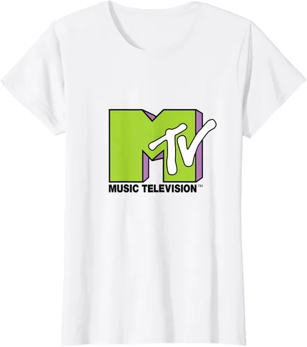 Vista 18 de Camiseta de tratamiento de relleno con logotipo MTV verde lima y morado, Negro, S Azul Marino