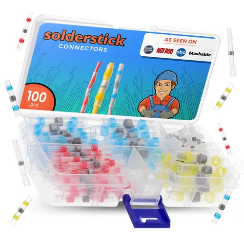 Vista 8 de 50 Piezas Kit de Conectores de Alambre Termorretráctiles Sellados con Soldadura Impermeables, Conectores de Alambre Termorretráctiles para Empalmes