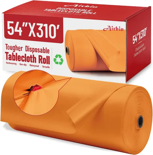 Vista 50 de Mantel de plástico, 110 pies x 54 pulgadas en rollo desechable de plástico