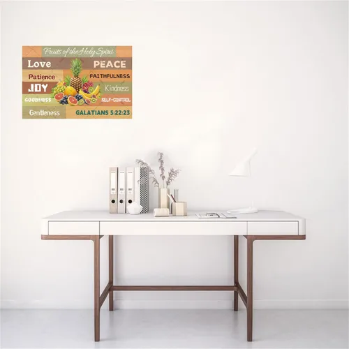 Vista 4 de Fruit of the Spirit - Letrero de metal para pared, diseño retro de amor, paz, bondad, para garaje, bar, cafetería, baño, decoración de frutas
