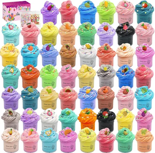 Vista 7 de Paquete de 14 kits de slime de mantequilla, suave y antiadherente, regalos de cumpleaños para niñas y niños, recuerdos de fiesta de Pascua