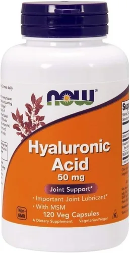Vista 2 de Now Foods Ácido hialurónico con MSN, 120 cápsulas (paquete de 2)