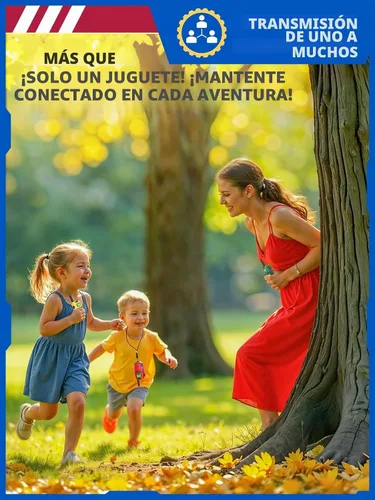 Vista 4 de Inspireyes Walkie Talkies para niños recargables de largo alcance, paquete de 2 Rojo + amarillo