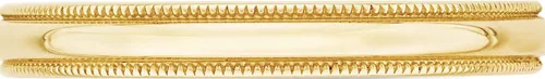 Vista 3 de Oro amarillo de 10 quilates 10Ky 0.118 in Ltw Milgrain Media Redonda Tamaño de banda 10 (Ancho3) - Jewelry By Sweet Pea, Metal Piedra