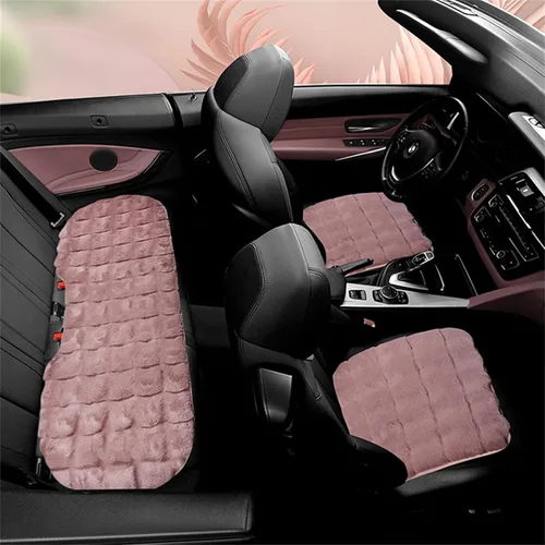 Vista 3 de 2 fundas de asiento de automóvil, fundas de asiento de imitación de visón de lujo para parte inferior del asiento delantero del automóvil, protector