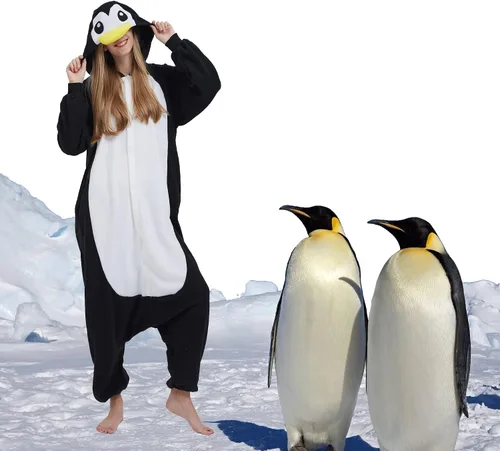 Vista 5 de SimZoo Pijama de animal para adultos, disfraz de cosplay de animales para hombres y mujeres, ropa de dormir unisex de una sola pieza
