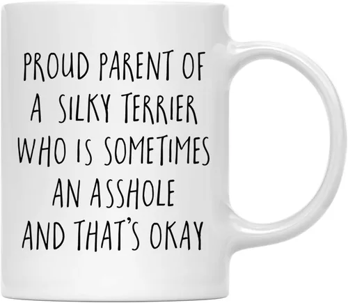 Vista 46 de Andaz Press Funny Dog - Taza de café de 11 onzas, regalo de broma, orgulloso padre de un afenpinscher que es a veces un gilipollas y eso está bien