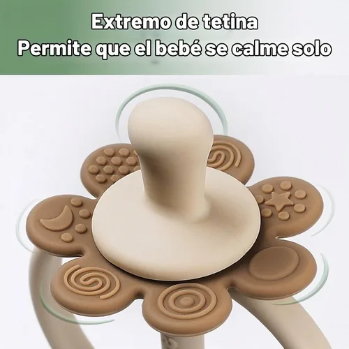 Vista 4 de juguetes de dentición de silicona para bebés haakaa, extremo con forma de pezón para masaje de encías, cabeza de cepillo de dientes de 360°