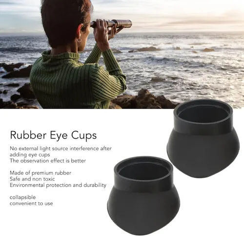 Vista 6 de Copas binoculares, 2 copas oculares de goma protector de cubierta de ocular de 1.063 in de diámetro interior plegable de goma binocular protectores