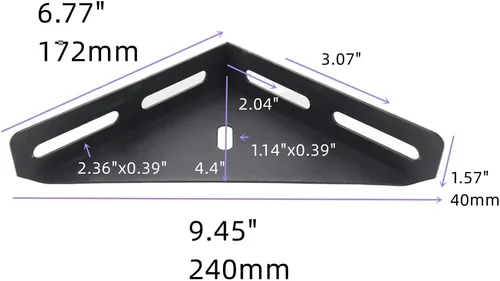 Vista 2 de Soporte de esquina para cama, 4 piezas, cierre de muebles triangulares ajustables Estos 4 soportes de esquina triangulares ajustables miden 9.45 x