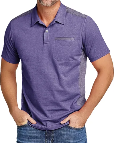 Vista 51 de V VALANCH Polo de golf de manga corta para hombre, estilo casual, con cuello que absorbe la humedad