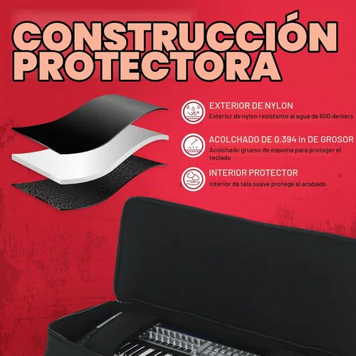 Vista 3 de Bolsa acolchada Gator Cases para teclados de 49 notas; (GKB-49)