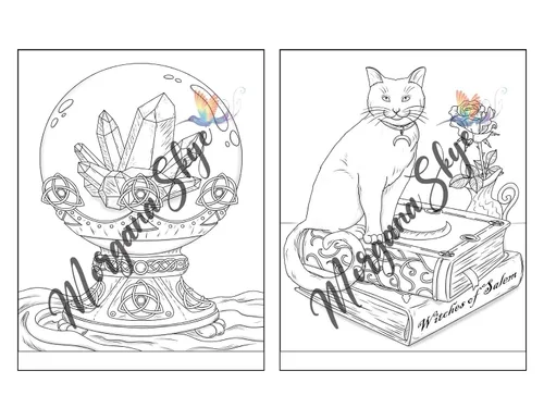 Vista 6 de Witchcraft Coloring Book for Adults Channel Your Creative Energy and Discover the Magic of Plants, Herbs, Crystals, and Beyond