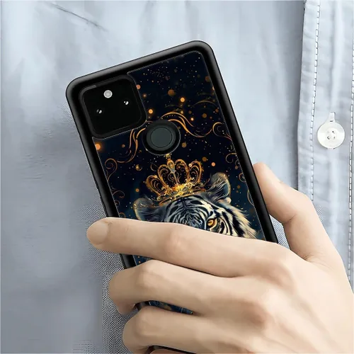 Vista 624 de Compatible con Google Pixel 4A 5G Mobile Case Creative Acrylic Panel trasero Silicona Protección Grip especialmente diseñado para Google Pixel 4A 5G