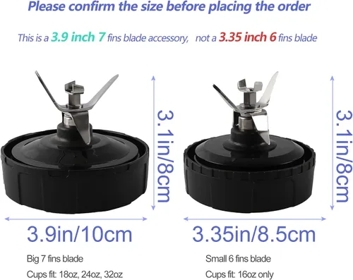 Vista 8 de 1 paquete de conjunto de cuchillas extractoras de 7 aletas para licuadora Ninja, cuchilla para licuadora Ninja, piezas de repuesto compatibles