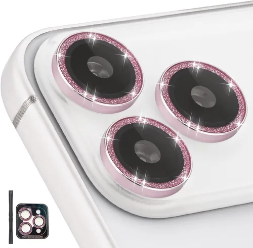 Vista 24 de Protector de Lente de Cámara para iPhone 17 Pro/17 Pro Max, Protector de Cámara de Vidrio Templado Individual con Bandeja de Instalación Compatible