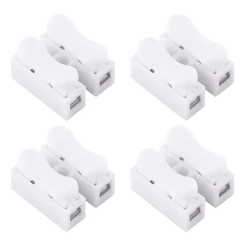Vista 9 de 100 conectores de alambre de resorte, 5A 220 V 2 Pin Push Quick Wire Cable Conector Terminal de cableado blanco