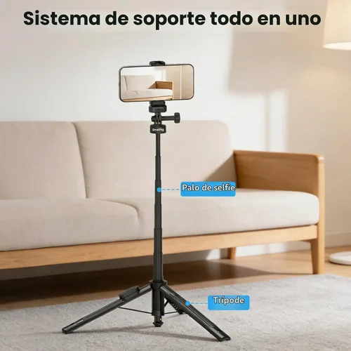 Vista 4 de SmallRig - Trípode extensible para selfie stick de 59 pulgadas con control