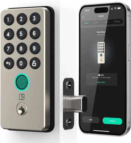 Vista 12 de igloohome Cerradura inteligente Deadbolt Go con huella digital, llaves digitales, códigos PIN remotos, puente WiFi (se vende por separado), probado