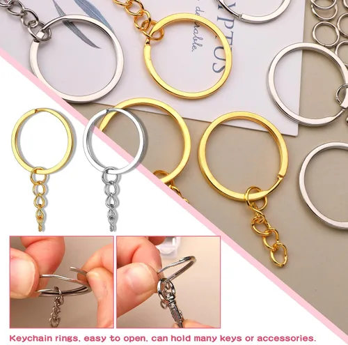 Vista 5 de 160 cierres de pinza de langosta, cierres giratorios con llaveros, clips de metal para llavero y anillos de salto, kit de fabricación de llaveros