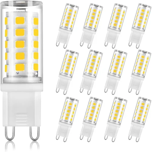 Vista 6 de Bombilla LED G9 de 4 W, reemplazo de bombilla halógena G9 de 40 W, 400 lm, blanco cálido 3000 K, bombillas de luz no regulables con base G9, paquete