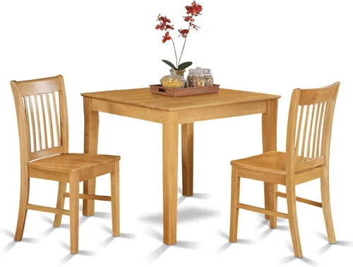 Vista 10 de East West Furniture OXNO5-LWH-W - Juego de comedor de 5 piezas, incluye una mesa cuadrada y 4 sillas de comedor de cocina, 36 x 36 pulgadas