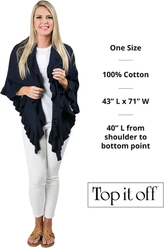 Vista 2 de Top It Off Ava - Chal triangular para mujer, hecho de 100% algodón natural, bufanda envolvente de moda