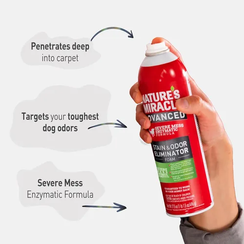 Vista 6 de Nature's Miracle Eliminador avanzado de manchas y olores para perros para desastres severos de los perros