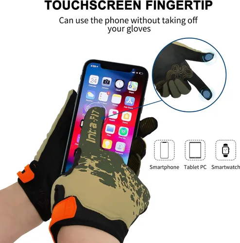Vista 4 de Guantes de ciclismo para paseos cortos, guantes de correr, guantes de pesca, pantalla táctil, ligeros, elásticos, excelente agarre, para uso diario