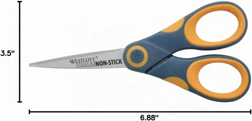 Vista 8 de Westcott - Tijeras antiadherentes de titanio, 5.0 pulgadas rectas.