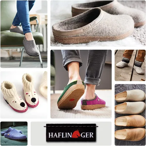 Vista 3 de HAFLINGER Zapatillas unisex AT Nordkap de lana con suela dura